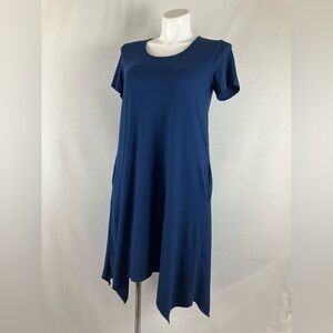 Cuddl Duds Blue Short Sleeve Dress